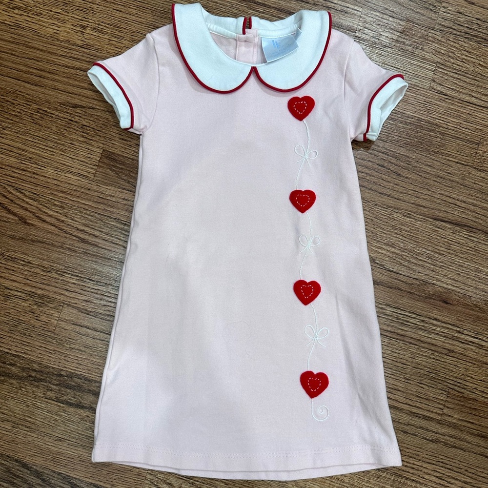 Little English pink and red heart dress. Worn one time. EUC!!!